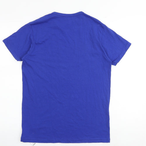 Emporio Armani Mens Blue Cotton T-Shirt Size L Round Neck