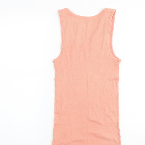 Calvin Klein Womens Pink 100% Cotton Basic Tank Size M Round Neck