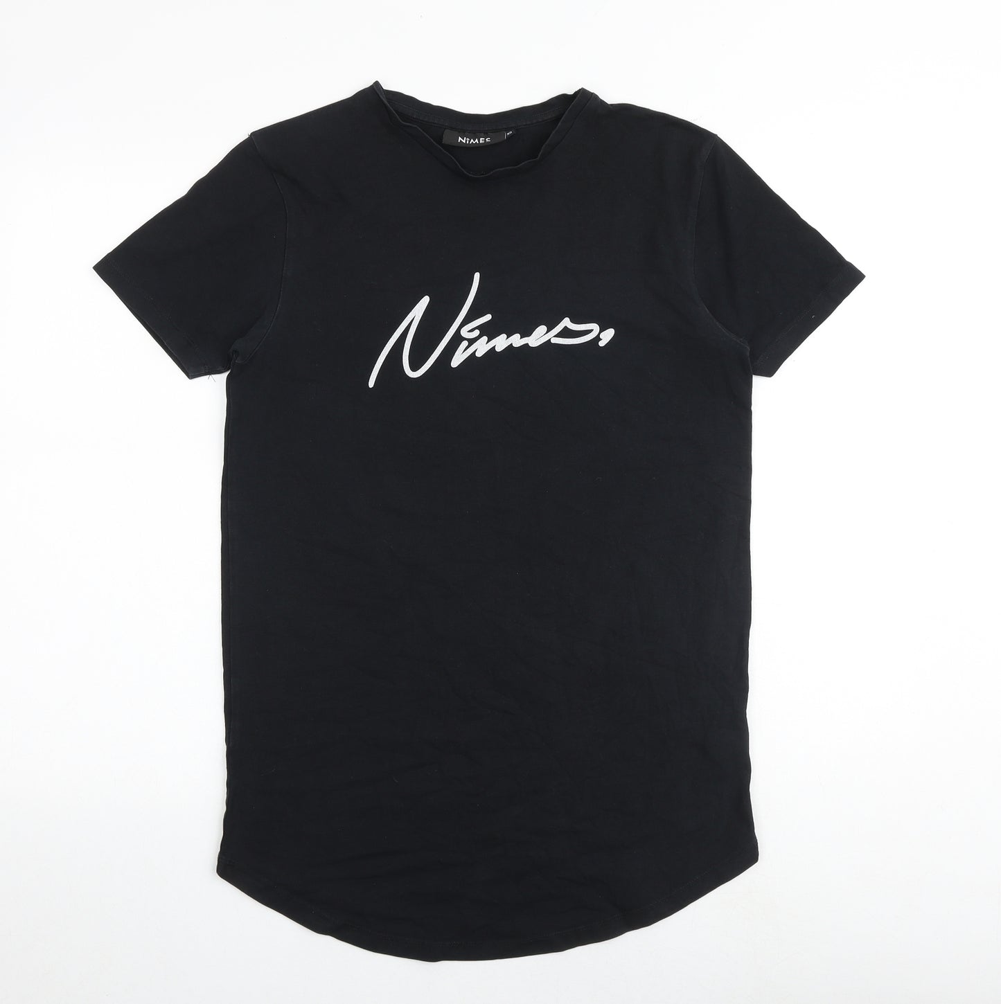 Nimes Womens Black 100% Cotton Basic T-Shirt Size XS Round Neck