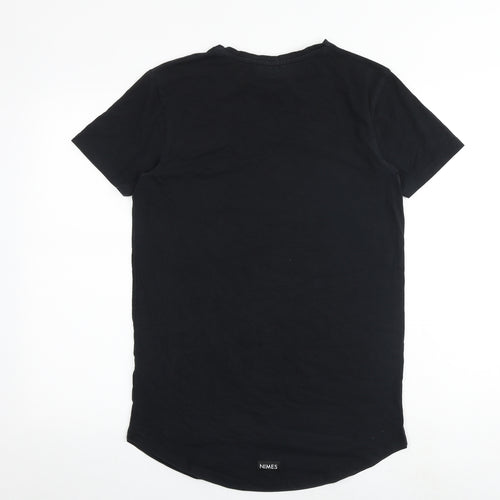 Nimes Womens Black 100% Cotton Basic T-Shirt Size XS Round Neck