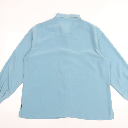 Berkertex Womens Blue Polyester Basic Button-Up Size 20 Collared