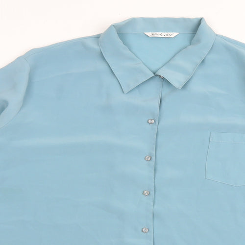 Berkertex Womens Blue Polyester Basic Button-Up Size 20 Collared