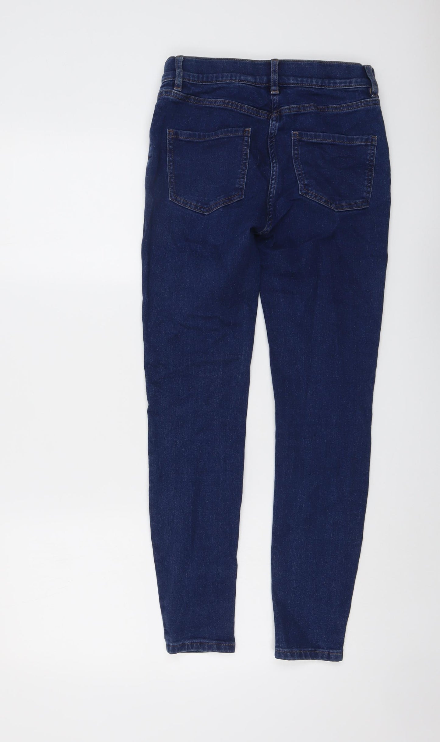 NEXT Womens Blue Cotton Skinny Jeans Size 8 L26 in Regular Button