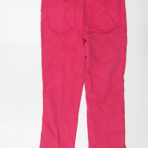 Marks and Spencer Womens Pink Cotton Straight Jeans Size 10 L21 in Regular Button