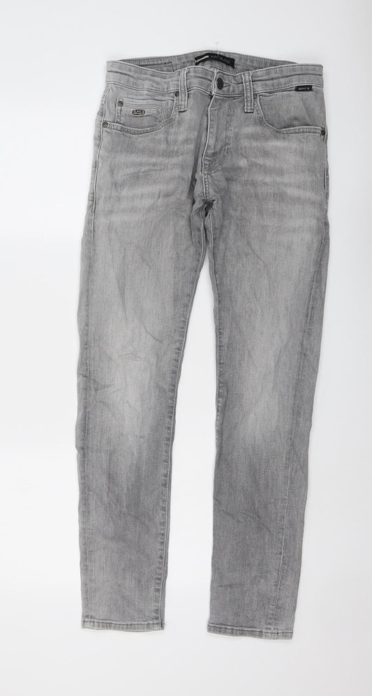 Mavi Mens Grey Cotton Straight Jeans Size 30 in L29 in Regular Button