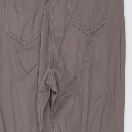 Damart Womens Brown Cotton Straight Jeans Size 14 L27 in Regular Button