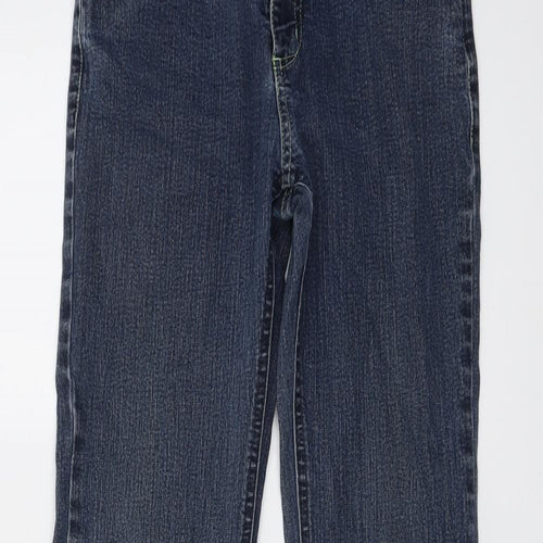 Per Una Womens Blue Cotton Bootcut Jeans Size 10 L31 in Regular Button