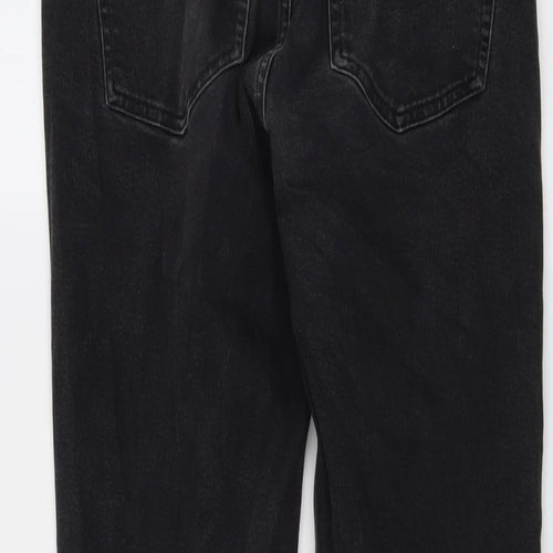H&M Womens Grey Cotton Straight Jeans Size 12 L27 in Regular Button
