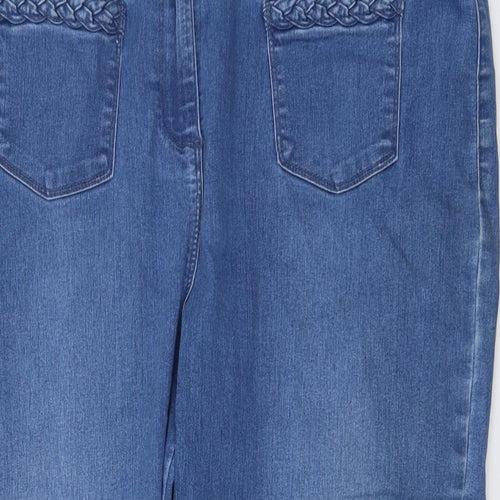 BHS Womens Blue Cotton Mom Jeans Size 20 L25 in Regular Button