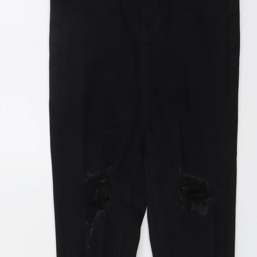 PRETTYLITTLETHING Womens Black Cotton Skinny Jeans Size 6 L28 in Regular Button
