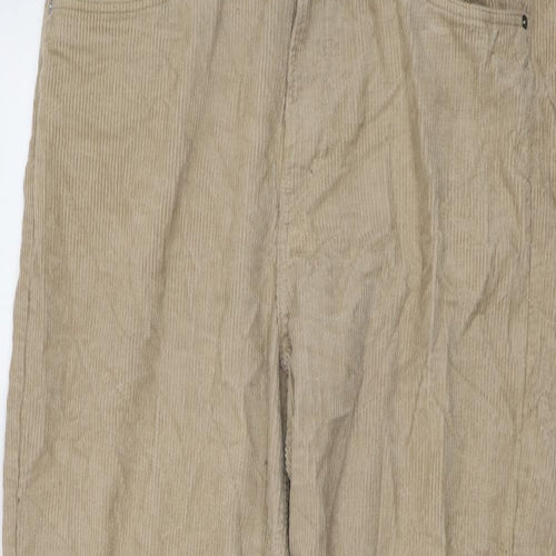 H&M Mens Beige Cotton Trousers Size 36 in L29 in Regular Button