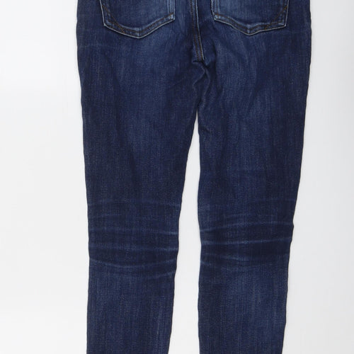 River Island Womens Blue Cotton Skinny Jeans Size 6 L24 in Regular Button