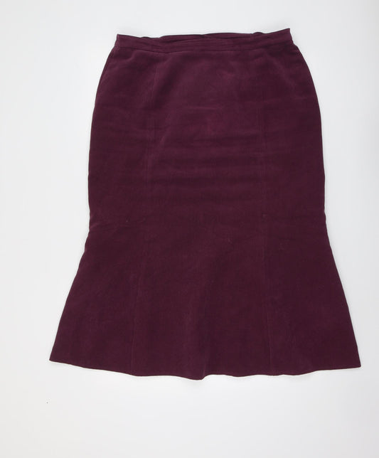 Eastex Womens Purple Cotton A-Line Skirt Size 16 Zip