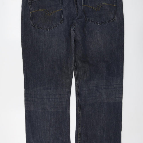 Lee Cooper Mens Blue Cotton Straight Jeans Size 38 in L32 in Regular Button