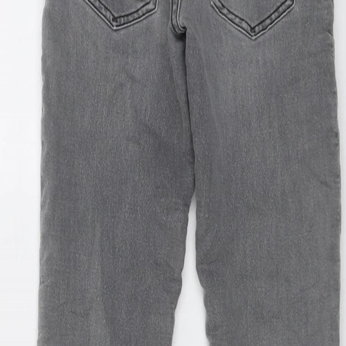 Gap Boys Grey Cotton Straight Jeans Size 10 Years Slim Button - Distressed