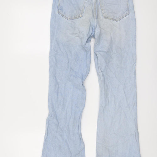 New Look Girls Blue Cotton Wide-Leg Jeans Size 13 Years Regular Button