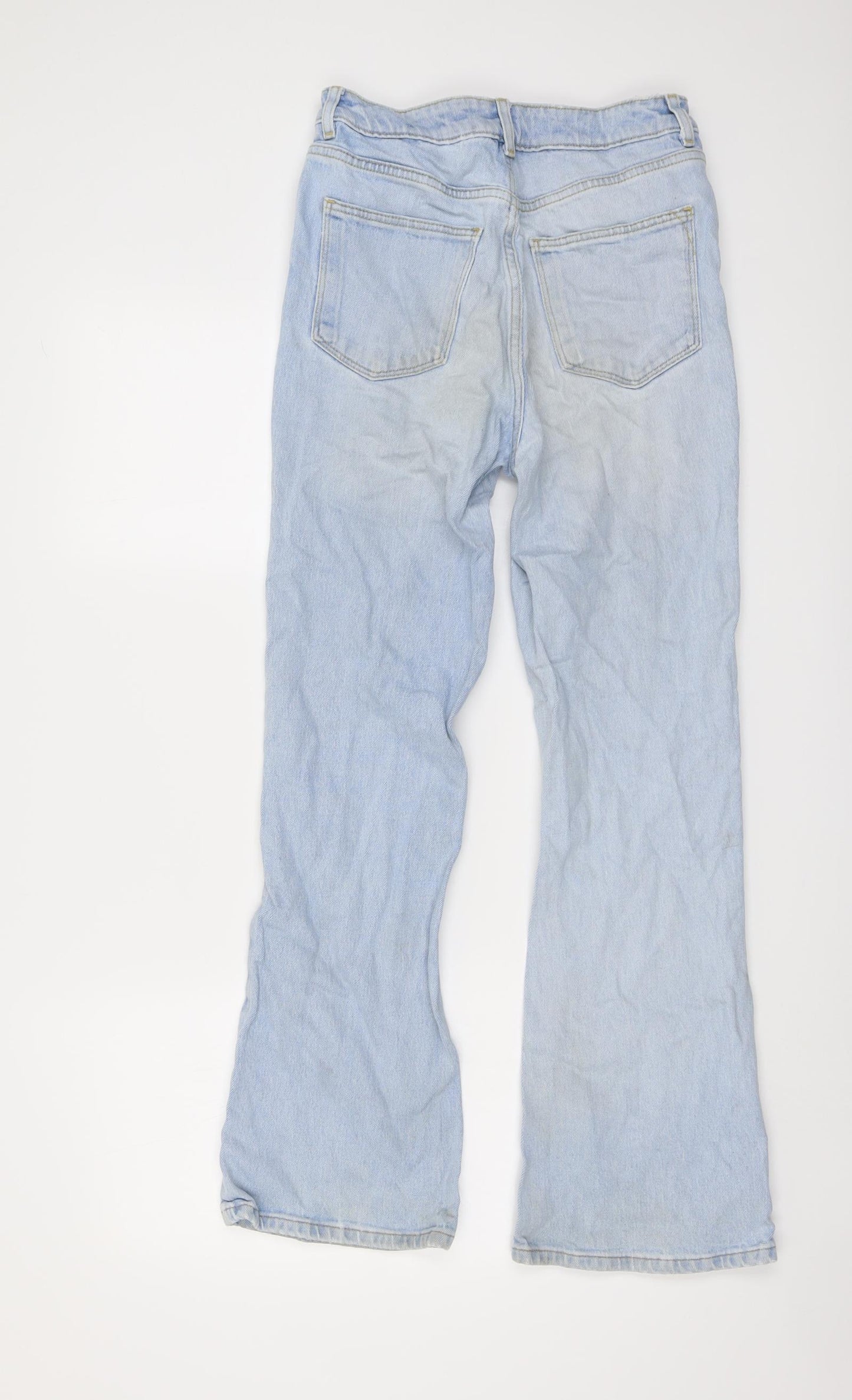 New Look Girls Blue Cotton Wide-Leg Jeans Size 13 Years Regular Button