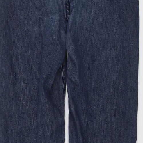 NYJD Womens Blue Cotton Straight Jeans Size 8 L32 in Regular Button