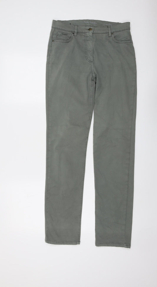 Betty Barclay Womens Green Cotton Straight Jeans Size 28 in L32 in Regular Button