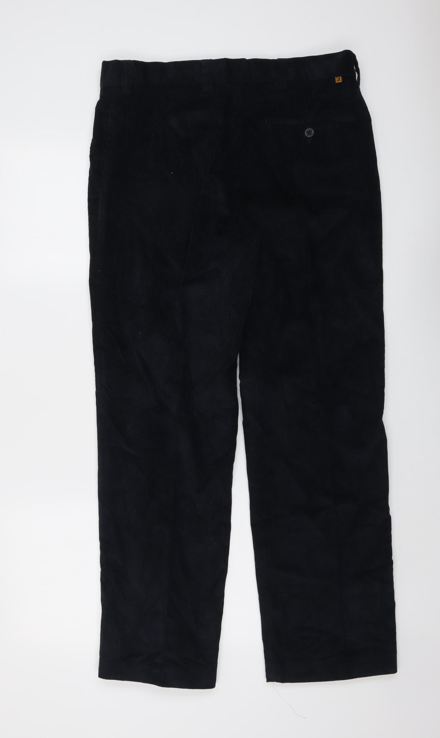 Farah Mens Blue Cotton Trousers Size 34 in L29 in Regular Button