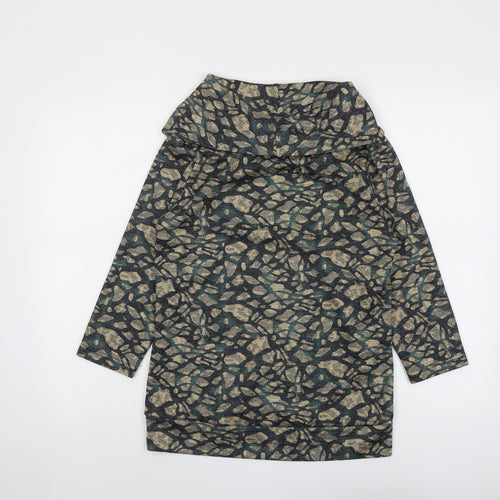 Klass Womens Multicoloured Geometric Polyester Basic Blouse Size S Roll Neck