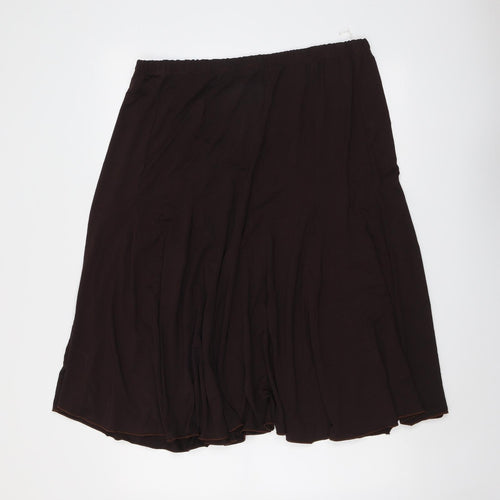 JUST ELEGANCE Womens Brown Viscose Swing Skirt Size 18