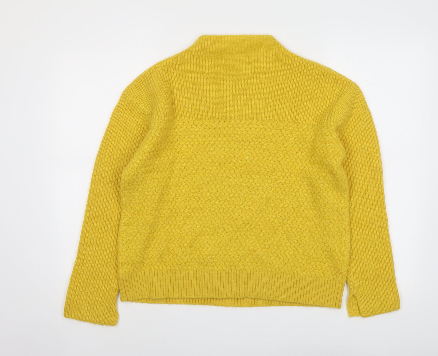 Per Una Womens Yellow Mock Neck Polyamide Pullover Jumper Size M