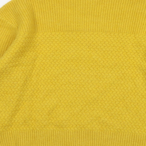 Per Una Womens Yellow Mock Neck Polyamide Pullover Jumper Size M