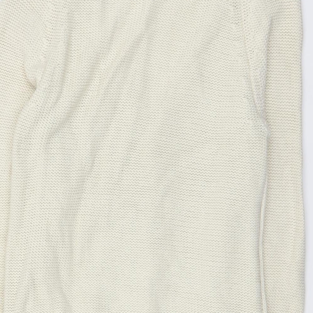 JACK & JONES Womens Beige V-Neck Cotton Cardigan Jumper Size L