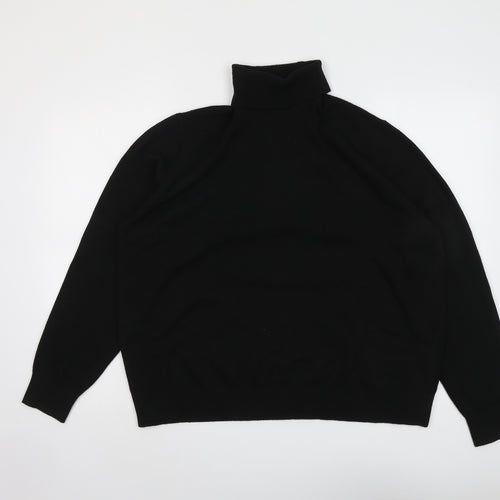 Marks and Spencer Womens Black Roll Neck Polyester Pullover Jumper Size L