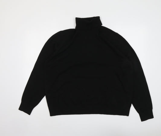 Marks and Spencer Womens Black Roll Neck Polyester Pullover Jumper Size L