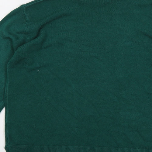 Marks and Spencer Womens Green Round Neck Acrylic Pullover Jumper Size 12