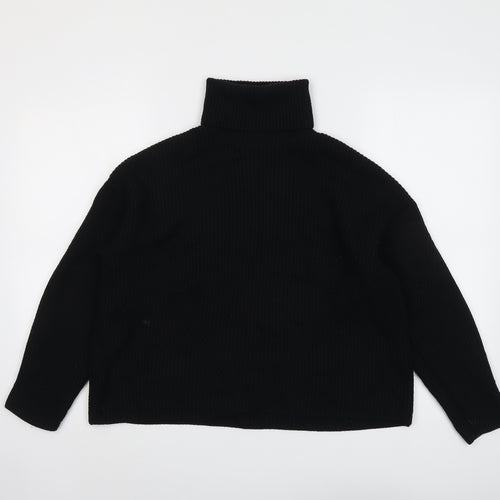 Marks and Spencer Womens Black Roll Neck Viscose Pullover Jumper Size M