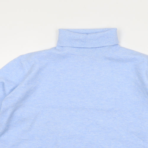 Marks and Spencer Womens Blue Roll Neck Polyester Pullover Jumper Size M