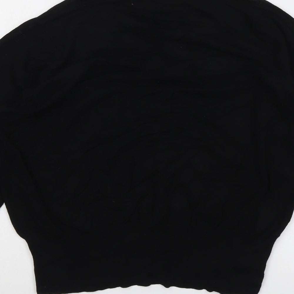 Debenhams Womens Black V-Neck Viscose Pullover Jumper Size 18