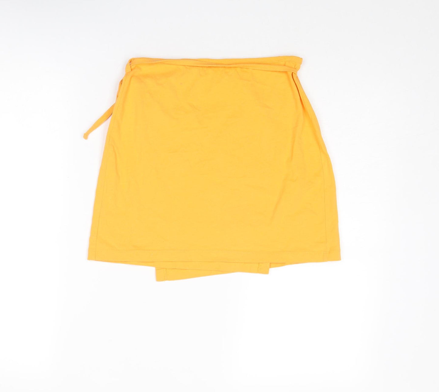 COLLUSION Womens Orange Cotton Wrap Skirt Size 10 Tie