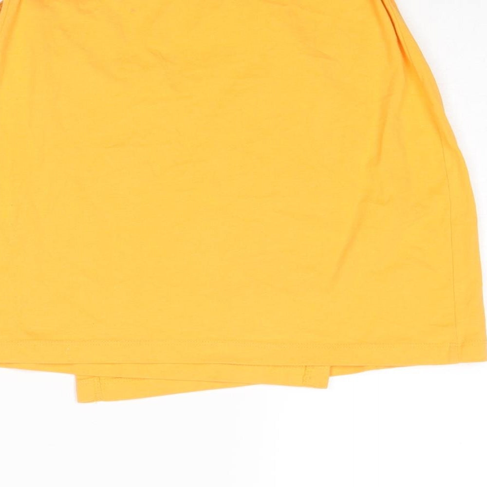 COLLUSION Womens Orange Cotton Wrap Skirt Size 10 Tie