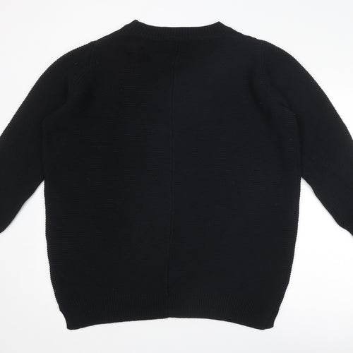 Marks and Spencer Womens Black V-Neck Cotton Pullover Jumper Size 20