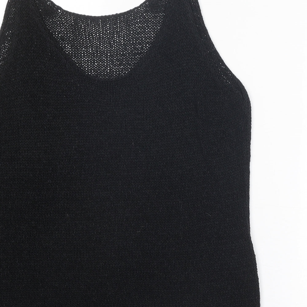 NEXT Womens Black Scoop Neck Acrylic Pullover Jumper Size 16 - Knitted Vest