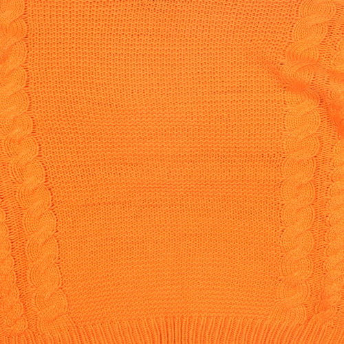 PRETTYLITTLETHING Womens Orange High Neck Acrylic Pullover Jumper Size XS