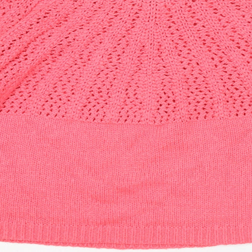 Topshop Womens Pink Round Neck Acrylic Pullover Jumper Size 10