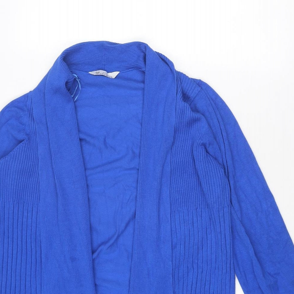 BHS Womens Blue Collared Viscose Cardigan Jumper Size 20