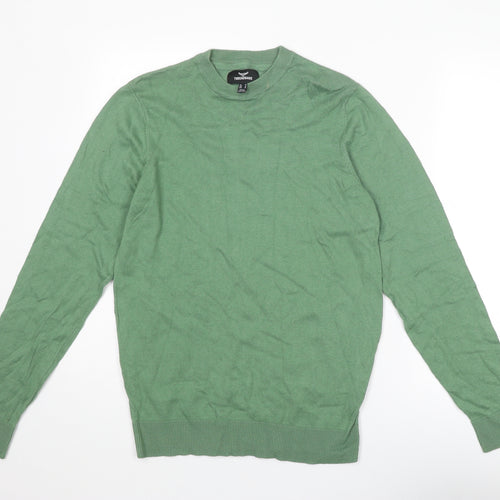 Threadbare Mens Green Round Neck Acrylic Pullover Jumper Size M Long Sleeve