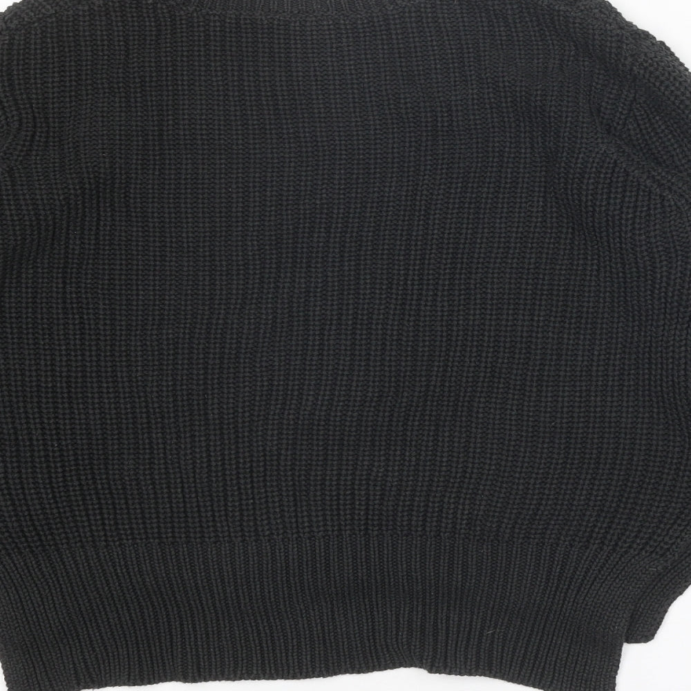H&M Womens Black Round Neck Acrylic Pullover Jumper Size XS