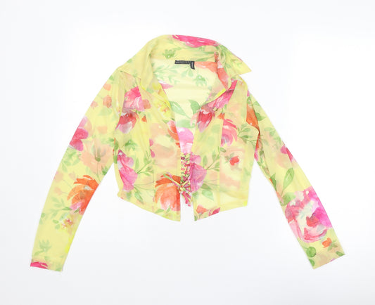 ASOS Womens Multicoloured Floral Polyester Basic Blouse Size 8 Collared