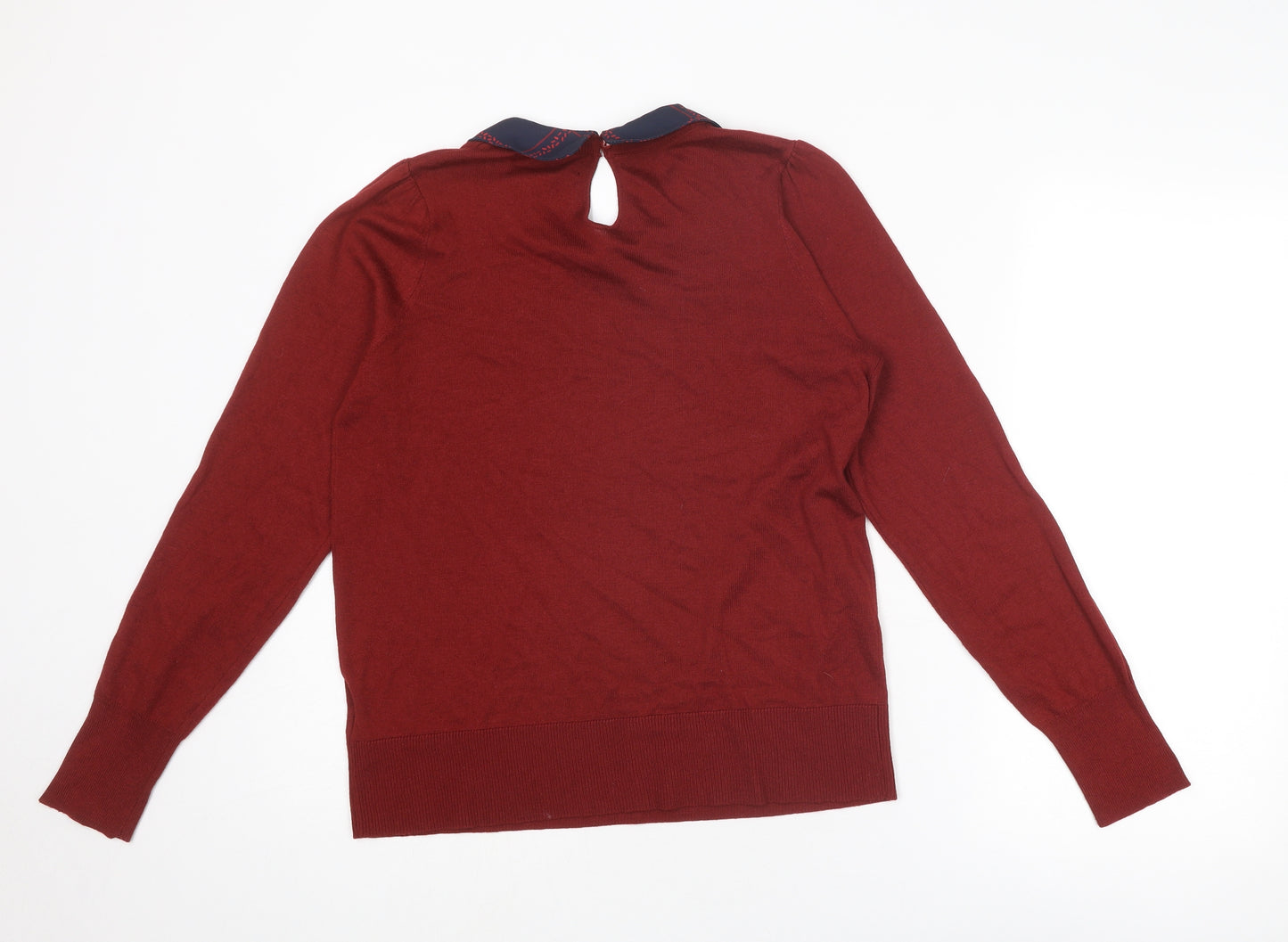 NEXT Womens Red Collared Polyester Pullover Jumper Size 12