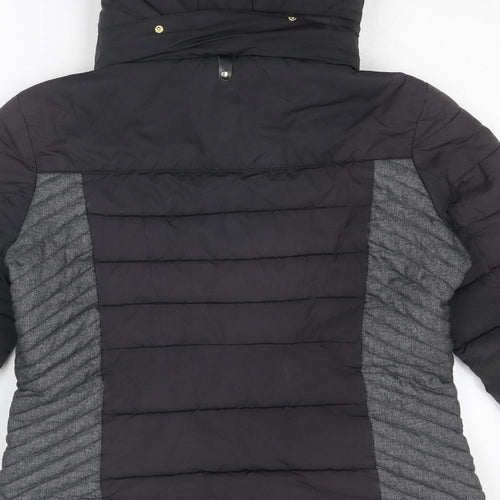 NEXT Womens Black Quilted Jacket Size 14 Zip