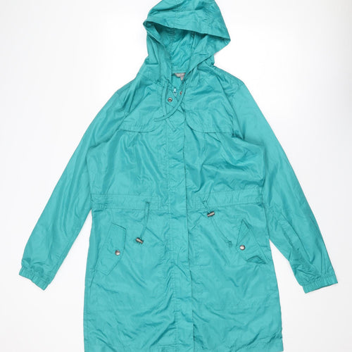 Marks and Spencer Womens Blue Rain Coat Coat Size S Zip