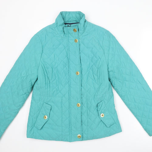 Per Una Womens Blue Quilted Jacket Size 12 Zip