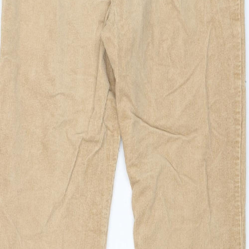 Laura Ashley Womens Beige Cotton Trousers Size 12 Regular Zip